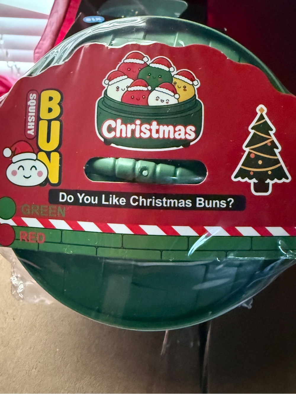 Christmas Buns Squishy Toy - Green